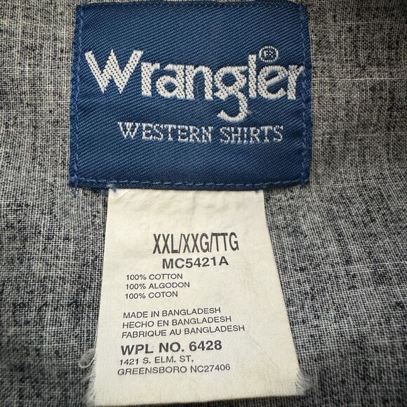Vintage 90s Wrangler Brushpopper Southwestern Aztec Snap Front Western Shirt XXL - Picture 16 of 16